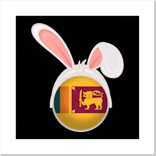 happy easter Sri Lanka bunny ears flag cute designs Posters and Art